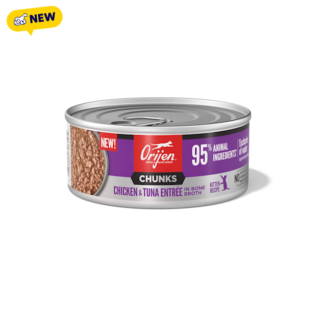 ORIJEN Chunks Chicken & Tuna Entree Wet Food for Kittens, 5.5 oz. - Carousel image #1
