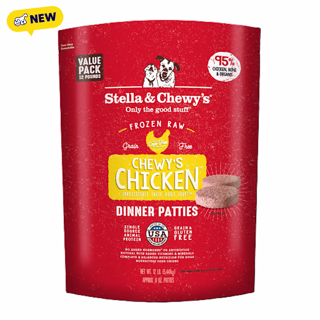 Stella & Chewy's Frozen Chewy's Chicken Patties Dog Food, 12 lbs. - Carousel image #1