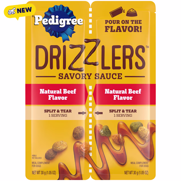 Pedigree Drizzlers Natural Beef Flavor Wet Dog Savory Sauce, 2.1 oz. - Carousel image #1