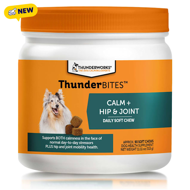 ThunderWorks ThunderBites Calm+ Hip & Joint Daily Soft Chew for Dogs, 11.11 oz., Count of 90 - Carousel image #1