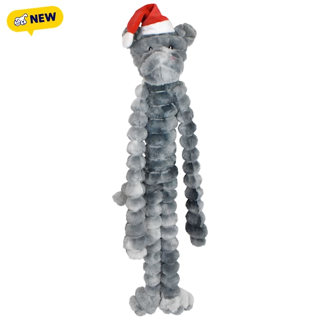 Multipet International Crimpy Cuddler Rhino with a Santa Hat Dog Toy, 18" L, Large - Carousel image #1