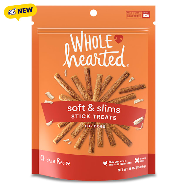 WholeHearted Grain Free Soft and Chewy Chicken Recipe Dog Treat Sticks, 16 oz. - Carousel image #1