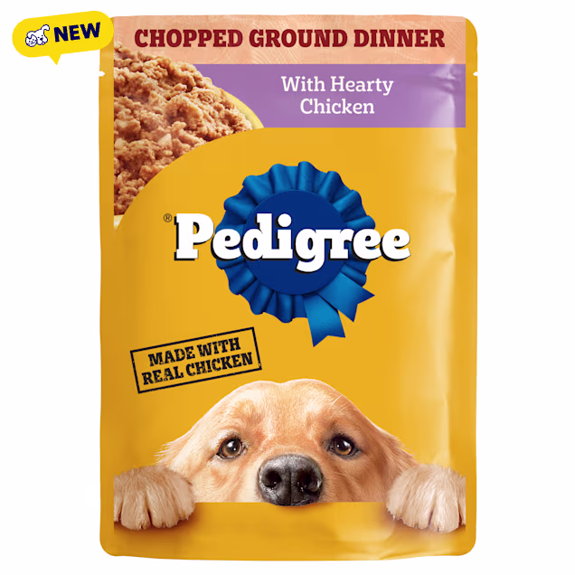 Pedigree Chopped Ground Dinner with Hearty Chicken Adult Soft Wet Dog Food, 3.5 oz. - Carousel image #1