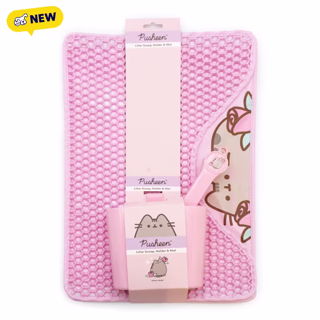 Pusheen Stars Pink Scoop + Litter Mat for Cats, Medium, Pack of 3 - Carousel image #1