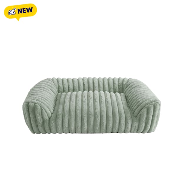Arlee Pet Products Saddle Sofa Memory Foam Pet Bed, 34" L X 24" W, Sage - Carousel image #1