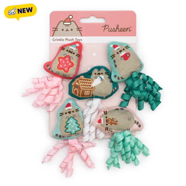 Pusheen Treats Plush Crinkle Cat Toy, Small, Pack of 5 - Carousel image #1
