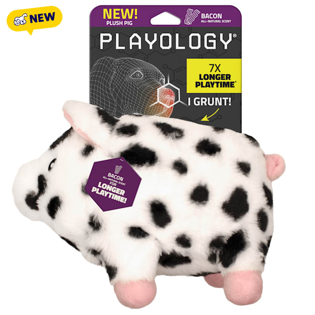 Playology Bacon Scented Pig Plush Oinking Dog Toy, Large - Carousel image #1