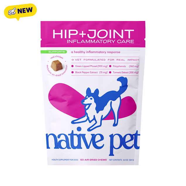 Native Pet Hip & Joint Inflammatory Care Chews for Anti Inflammatory & Joint Relief Supplement for Dogs, 4.4 oz., Count of 60 - Carousel image #1