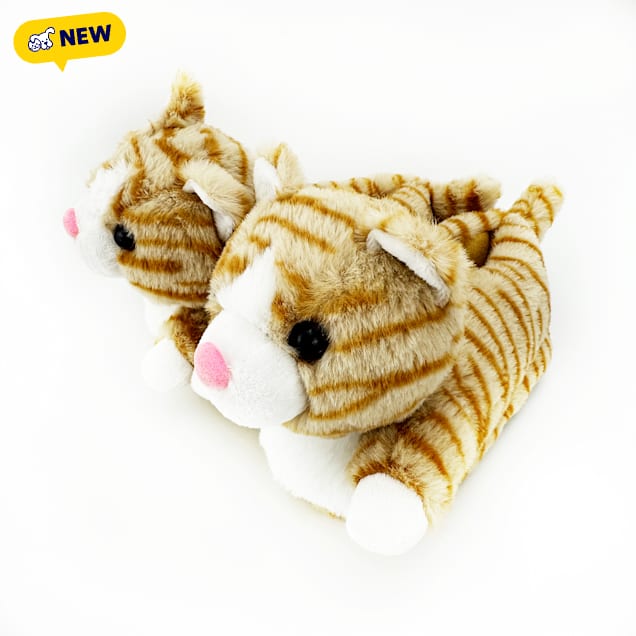 Petco 3D Cat Fuzzy Adult Slippers, Small - Carousel image #1