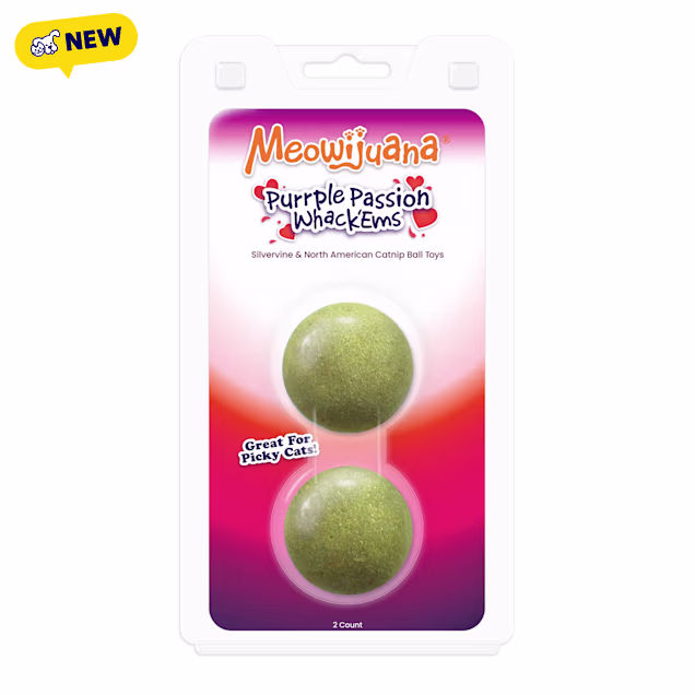 Meowijuana Purrple Passion Compressed Catnip Ball Refill for Cats, Small, Pack of 2 - Carousel image #1