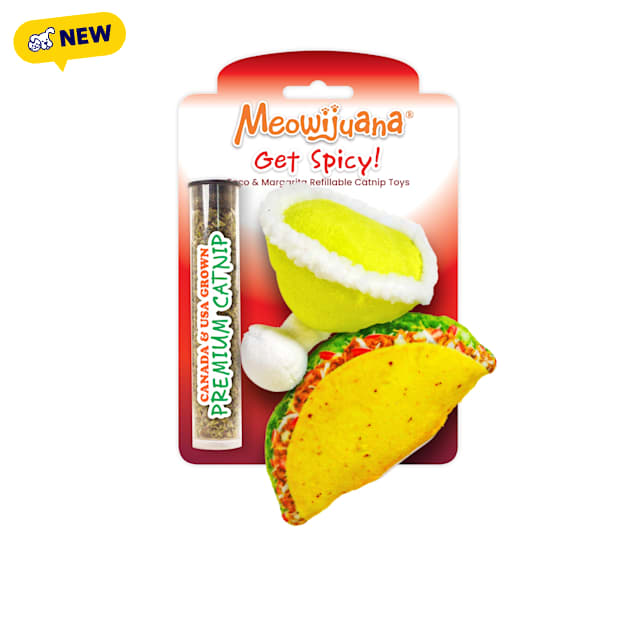 Meowijuana Get Spicy Taco Margarita Catnip Toy for Cats, Small, Pack of 2 - Carousel image #1