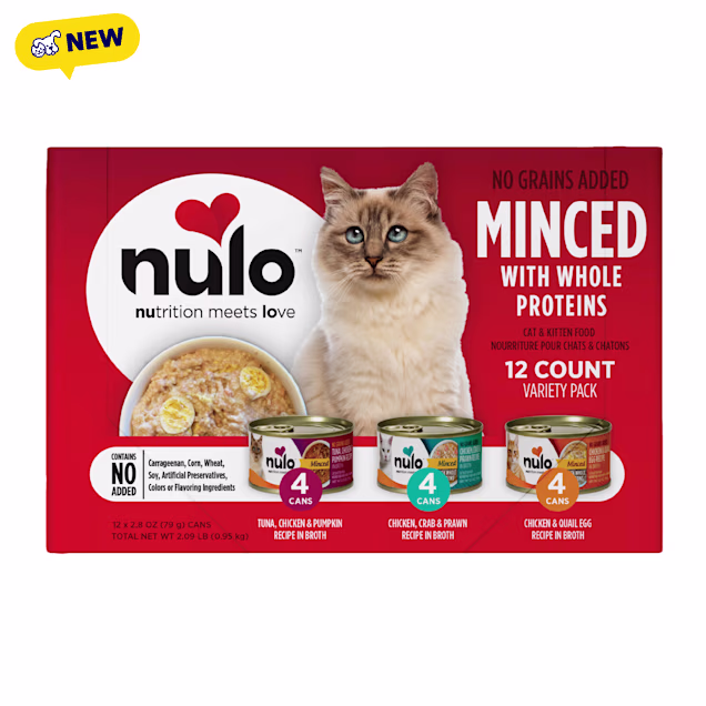 Nulo Grain-Free Minced with Whole Meat Variety Pack Wet Cat & Kitten Food, 2.8 oz., Count of 12 - Carousel image #1