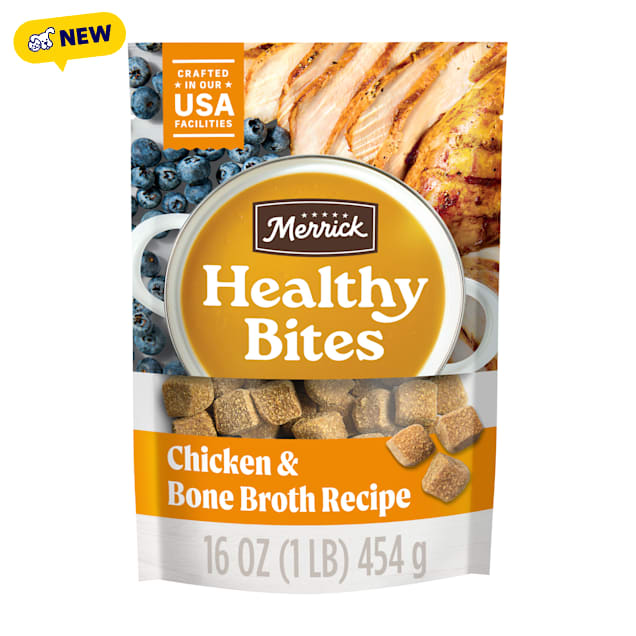 Merrick Healthy Bites Grain Free Chicken and Bone Broth Recipe Soft DogTreats, 16 oz. - Carousel image #1