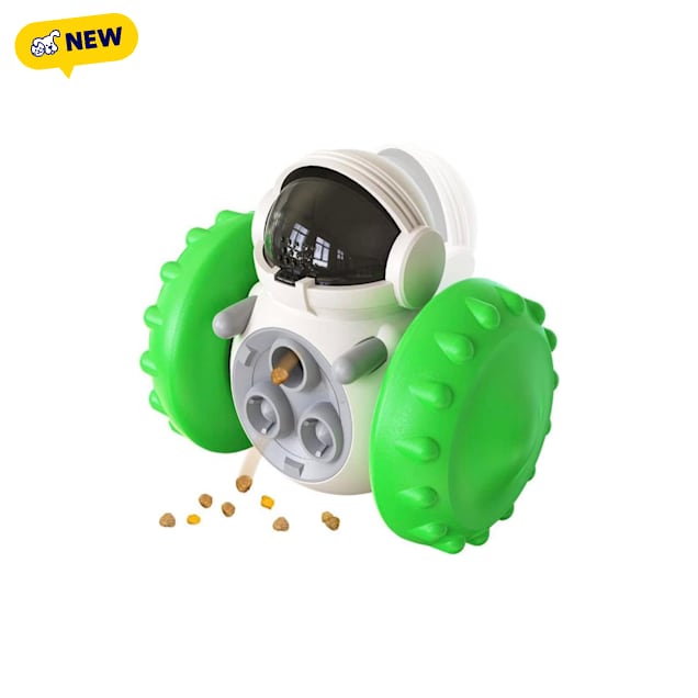 Piggy Poo and Crew Green Robot Treat-Dispensing Push Toy, 5" L X 4" W X 3" H - Carousel image #1