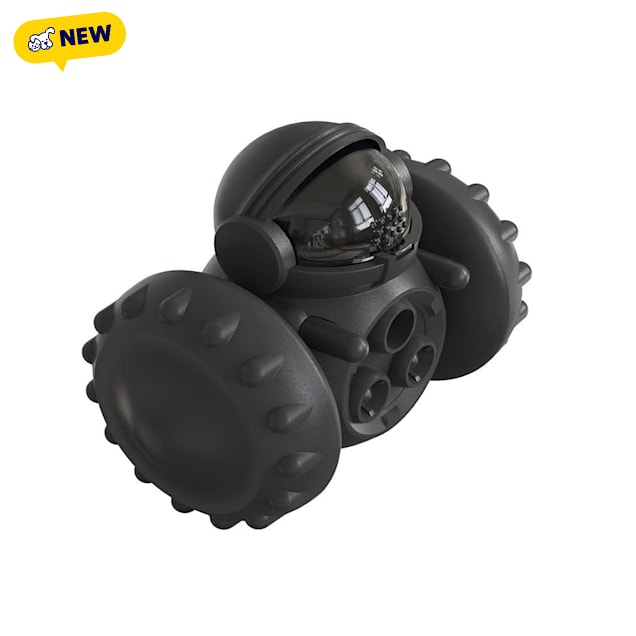 Piggy Poo and Crew Black Robot Treat-Dispensing Push Toy, 5" L X 4" W X 3" H - Carousel image #1