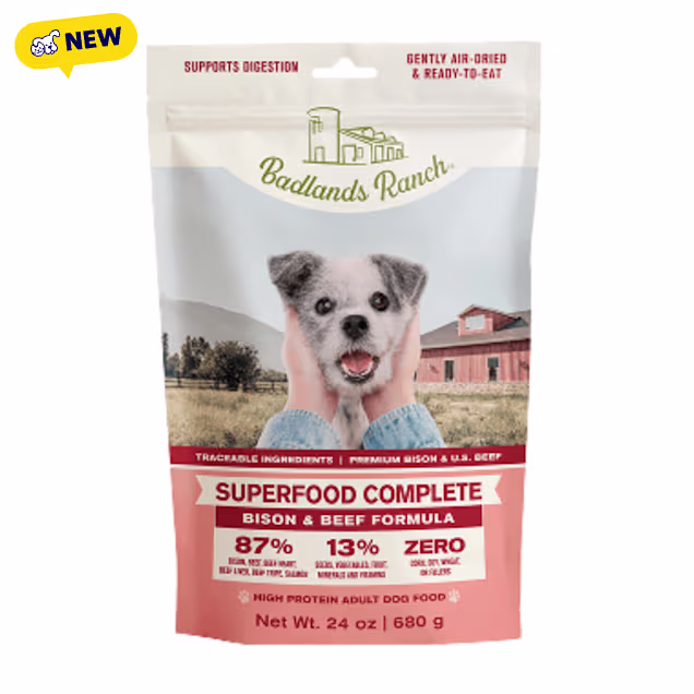 Badlands Ranch Superfoods Complete Bison & Beef Air Dried Dog Food, 24 oz. - Carousel image #1