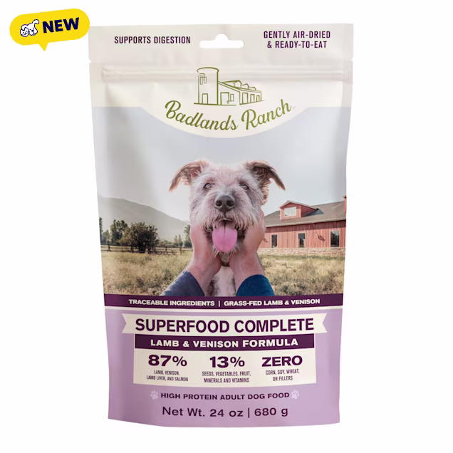 Badlands Ranch Superfood Complete Lamb & Venison Air Dried Dog Food, 24 oz. - Carousel image #1