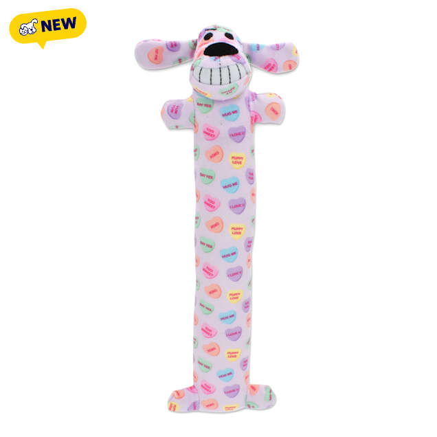 Multipet International Conversation Heart Pattern with Loofa Dog