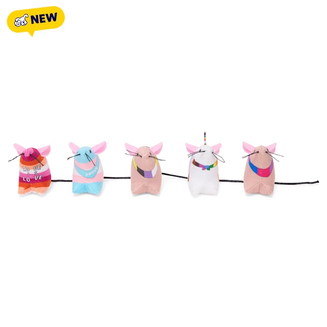 YOULY Pride Mice Cat Toy Multipack Set, X-Small, Pack of 5 - Carousel image #1