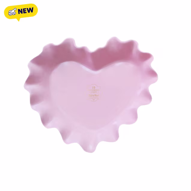 10 Strawberry Street Scalloped Heart Pink Pie Dish - Carousel image #1