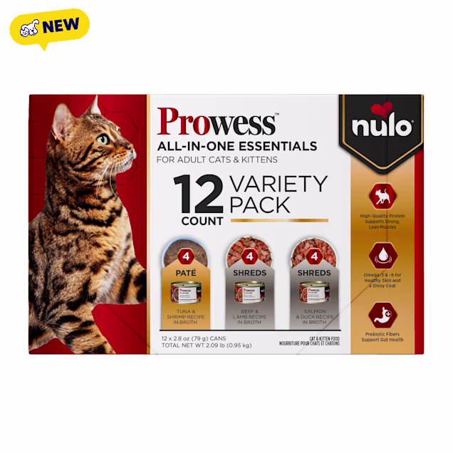 Nulo Prowess All-in-One Essentials For Adult Cats & Kittens Food Variety Pack, 2.8 oz., Count of 12 - Carousel image #1