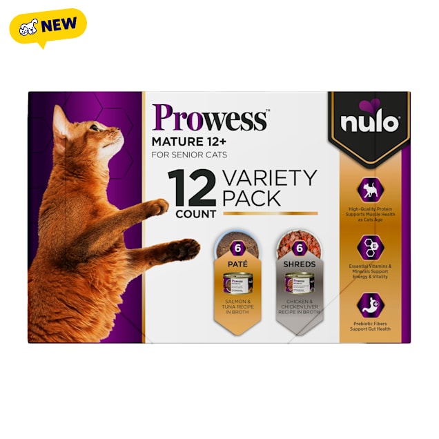 Nulo Prowess Mature 12+ for Senior Cat Food Variety Pack, 2.8 oz., Count of 12 - Carousel image #1