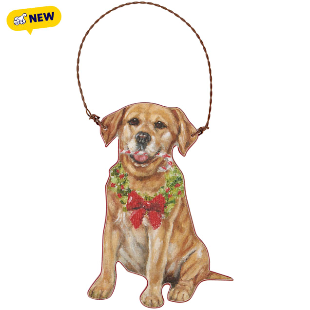 Primitives by Kathy Yellow Lab Candy Cane Tree Ornament - Carousel image #1