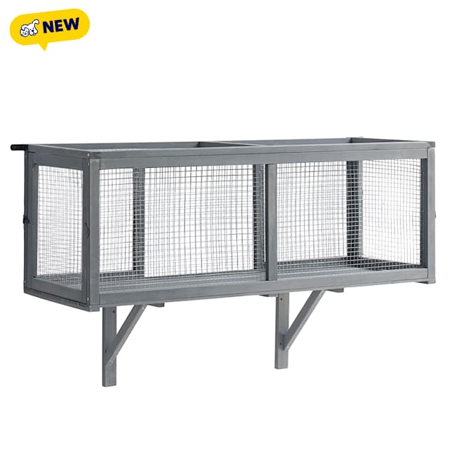 UniPaws Cat Tunnel Connecting Home and Outdoor Cat Catio, Grey, 45.3" L X 17" W X 32.7" H - Carousel image #1