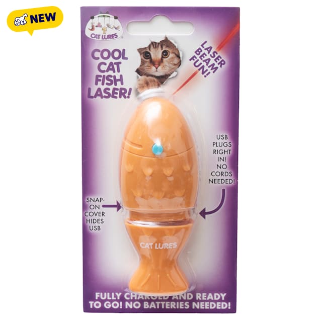 Cat Lures USB Cool Cat Fish Laser Cat Toy, Small - Carousel image #1