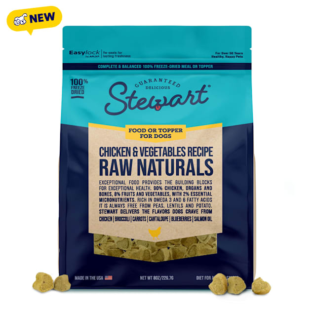 Stewart Raw Naturals Chicken & Vegetable Freeze Dried Dog Food or Meal Topper, 8 oz. - Carousel image #1