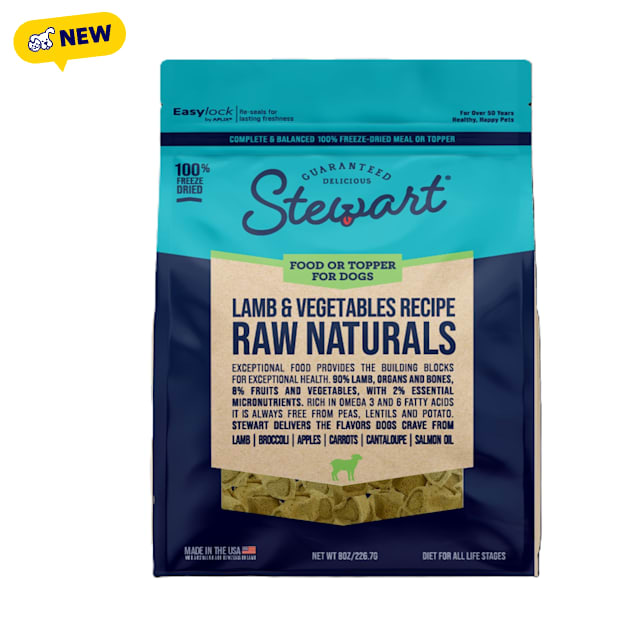 Stewart Raw Naturals Lamb & Vegetables Freeze Dried Dog Food or Meal Topper, 8 oz. - Carousel image #1