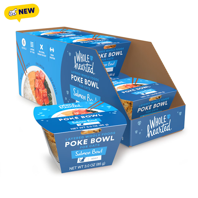 WholeHearted Salmon Poke Bowl Food for Cats, 3 oz., Case of 6 - Carousel image #1