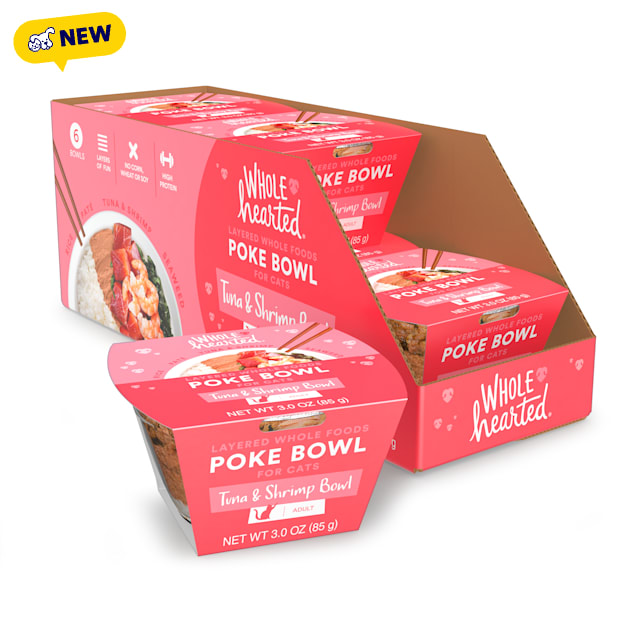 WholeHearted Tuna & Shrimp Poke Bowl Food for Cats, 3 oz., Case of 6 - Carousel image #1