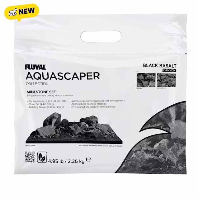 Fluval Black Aquascaper's Mini Stone Set, 8 Gallons - Carousel image #1