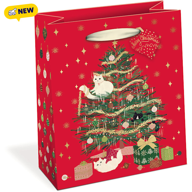 Molly & Rex Christmas Tree Cat Medium Gift Bag - Carousel image #1
