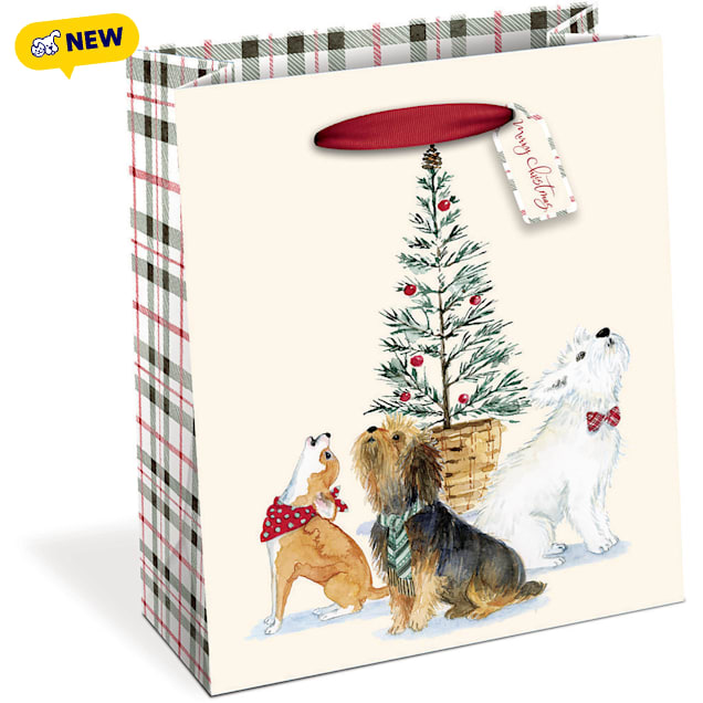 Punch Studio Caroling Dogs Medium Gift Bag - Carousel image #1