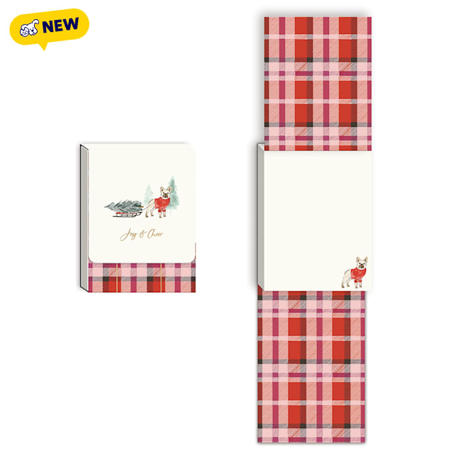 Punch Studio Snow Day Dogs Frenchie Notepad - Carousel image #1