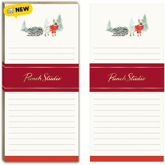 Punch Studio Snow Day Dogs Frenchie Listpad - Carousel image #1
