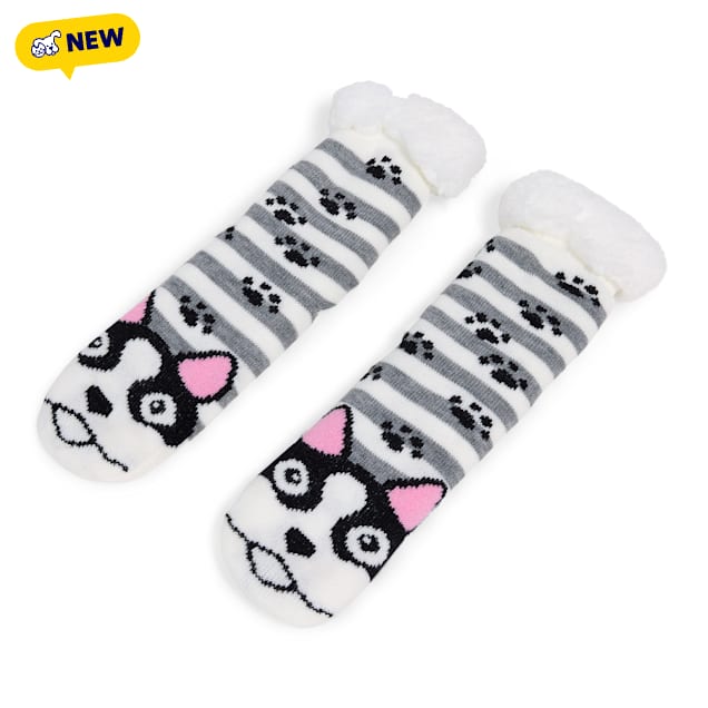 Petco Striped Fuzzy Adult Socks, One Size - Carousel image #1