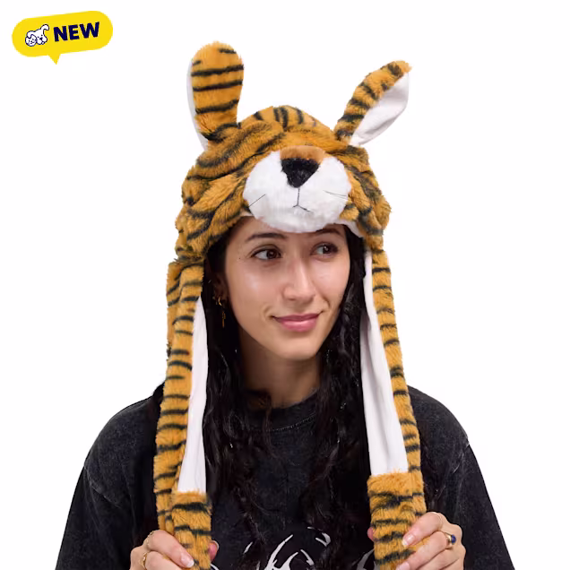 Petco Interactive Pop-Up Tiger Ears Hat, One Size - Carousel image #1