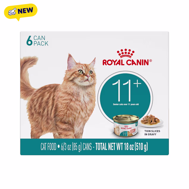 Royal Canin Aging 11+ Thin Slices in Gravy Supports Optimal Health & Vitality Senior Wet Cat Food, 3 oz., Count of 6 - Carousel image #1