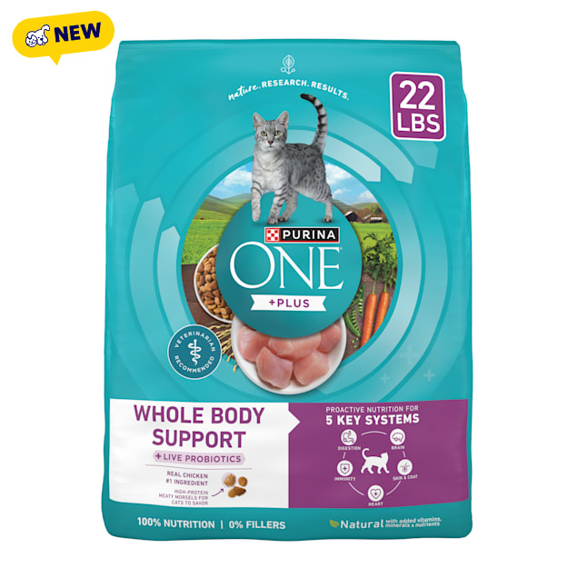 Purina ONE Plus Whole Body Support with Chicken Dry Cat Food, 22 lbs. - Carousel image #1