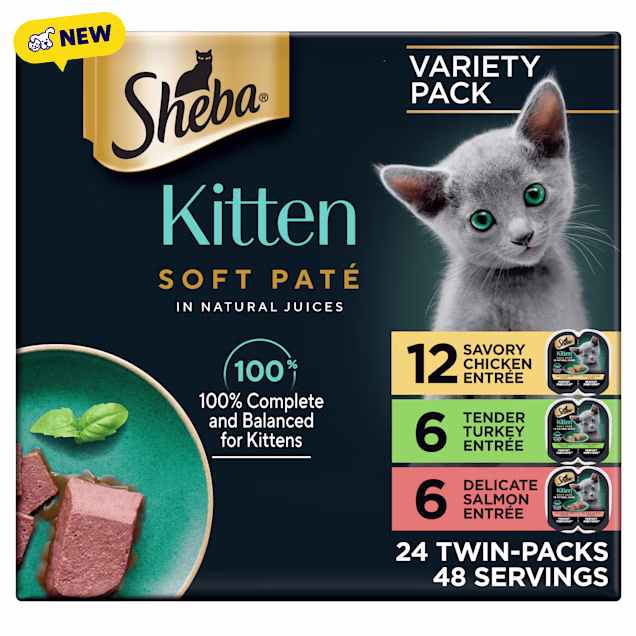 Sheba Perfect Portions Kitten Wet Cat Food Pate Variety Pack, 2.64 oz., Count of 24 - Carousel image #1