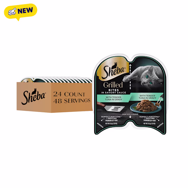 Sheba Grilled in Sauce with Tender Tuna in Gravy Adult Wet Cat Food, 2.64 oz., Case of 24 - Carousel image #1