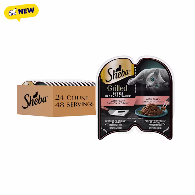 Sheba Grilled in Sauce with Flaky Salmon in Gravy Adult Wet Cat Food, 2.64 oz., Case of 24 - Carousel image #1