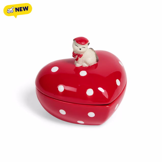 Petco Heart Cat Ceramic Jewelry Box - Carousel image #1
