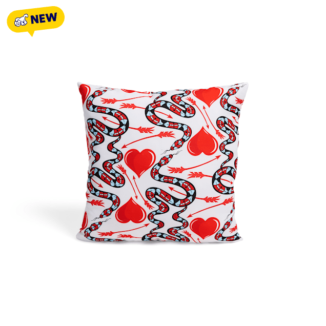 Petco Snake Heart Throw Pillow, 14" L X 14" W X 3.5" H - Carousel image #1