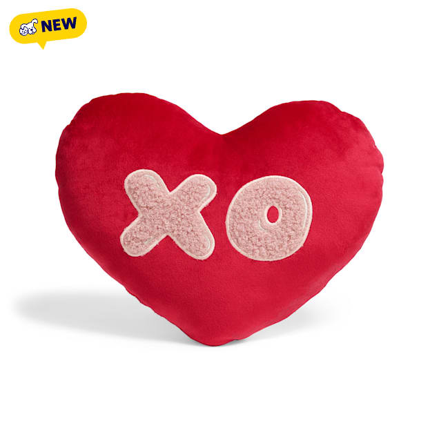 Petco XO Heart-Shaped Throw Pillow, 12" L X 10.5" W X 3" H - Carousel image #1
