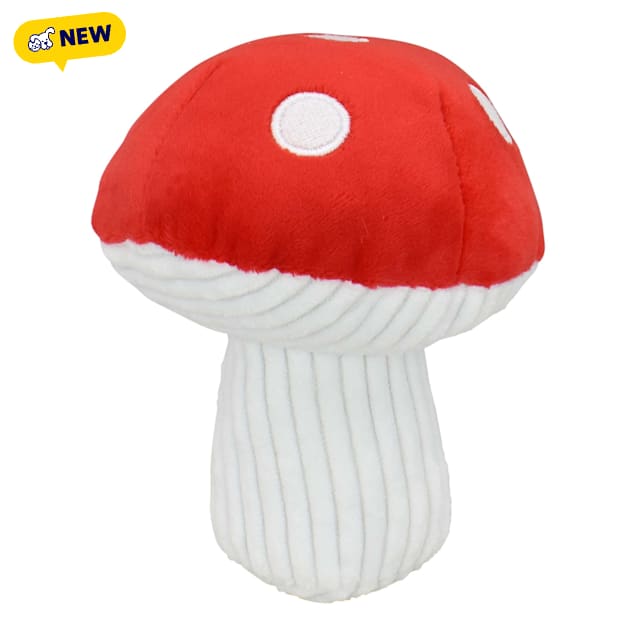 Multipet International Plush Red and White Mushroom 4.75" Dog Toy, Small - Carousel image #1