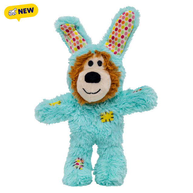 KONG Teal Spring Wild Knots Bunny Bear Dog Toy, Small/Medium - Carousel image #1
